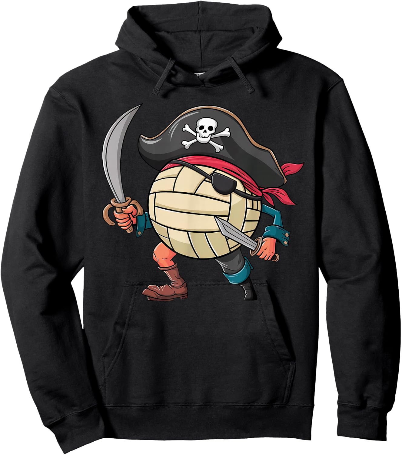 Volleyball Pirate Halloween Player Kids Pirate Hoodie - Hoodie | Black