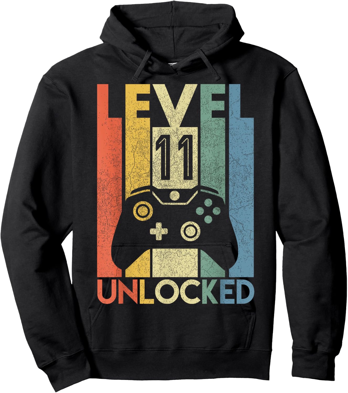Level 11 Unlocked Shirt Funny Video Gamer 11th Birthday Gift Hoodie - Hoodie | Black
