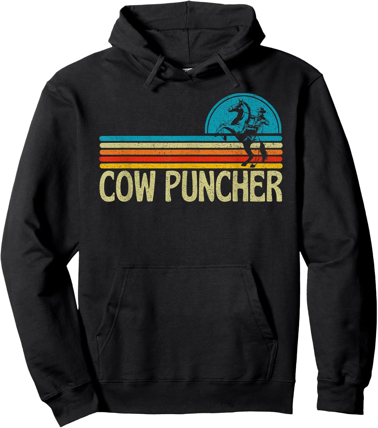 Funny Western Cow Puncher Cowboy Country Hoodie - Hoodie | Black