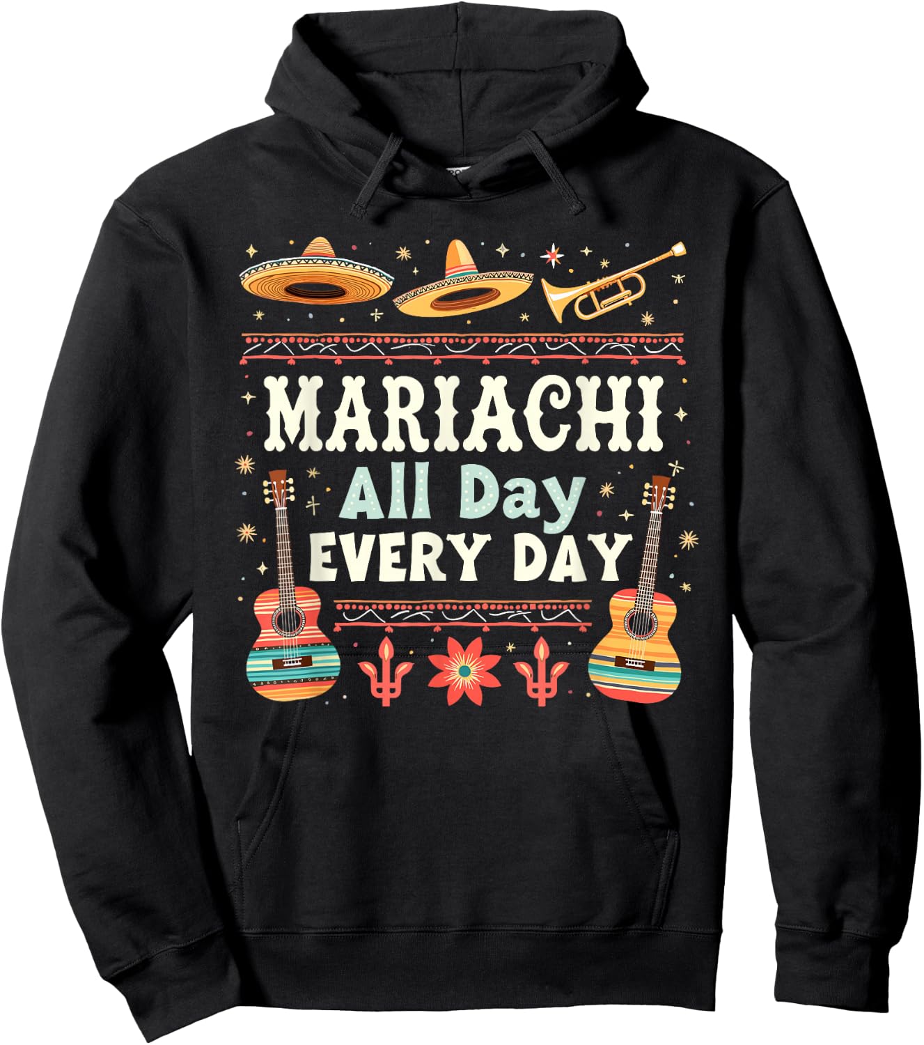 Traditional Mexican Cultural Music Mariachi Lover Fiesta Hoodie - Hoodie | Black