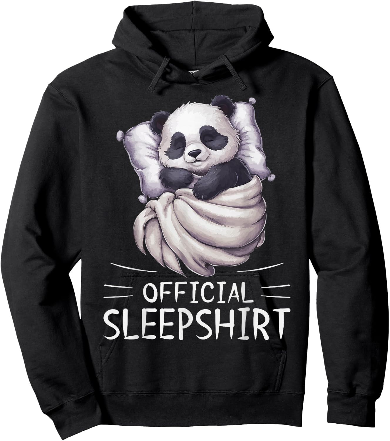 Panda Bear Animal Official Sleepshirt Pajamas Nightgown Hoodie - Hoodie | Black