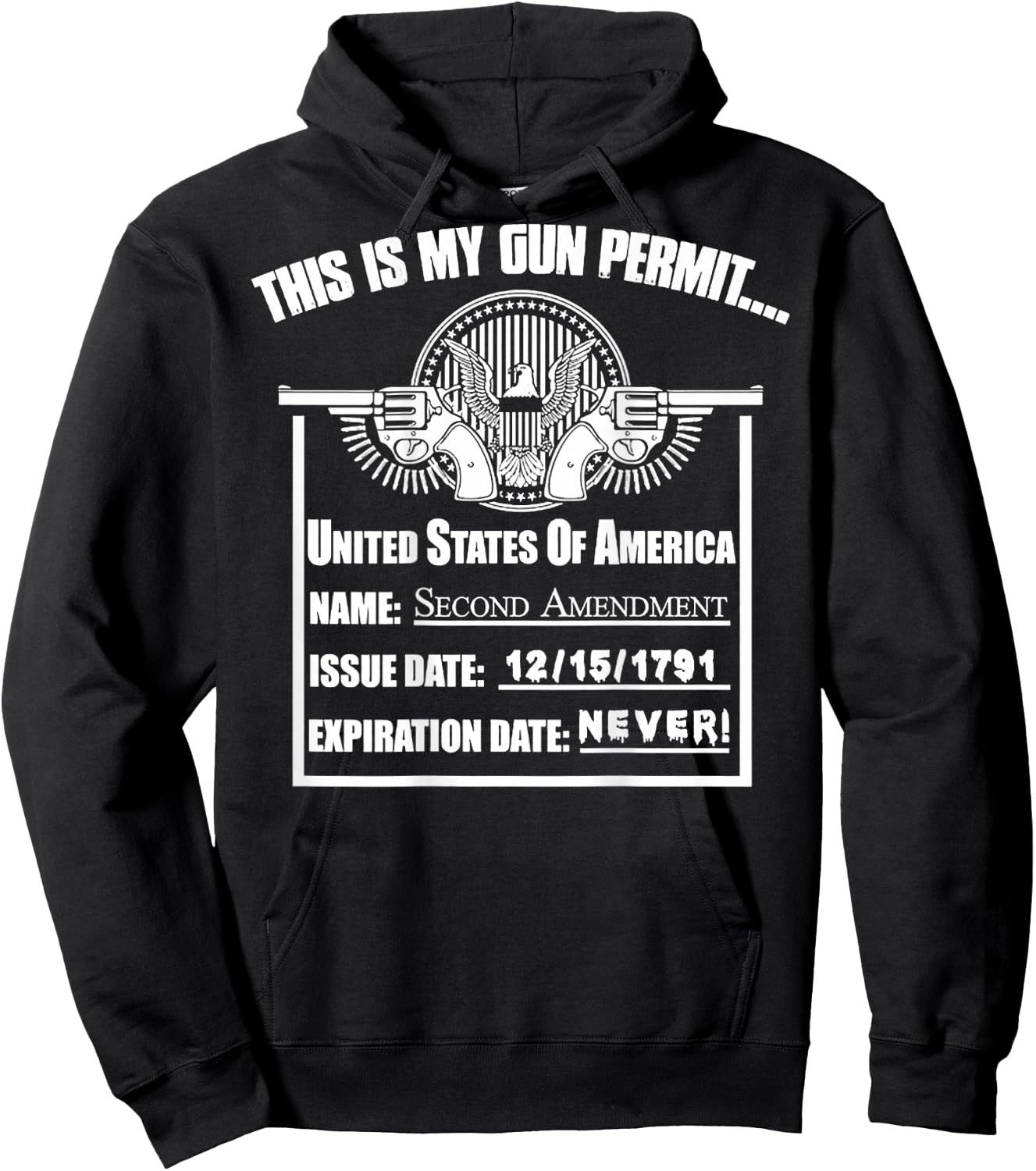 This Is My Gun Permit United States (on back) Hoodie - Hoodie | Black