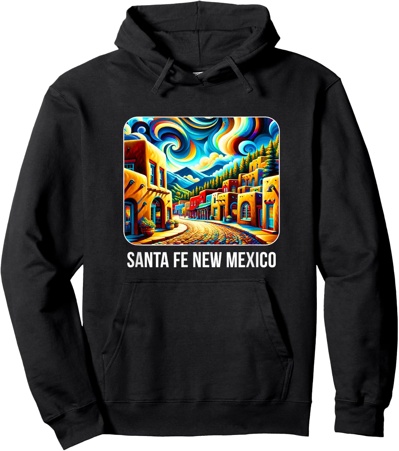 Santa Fe New Mexico - Expressionism Art Hoodie - Hoodie | Black