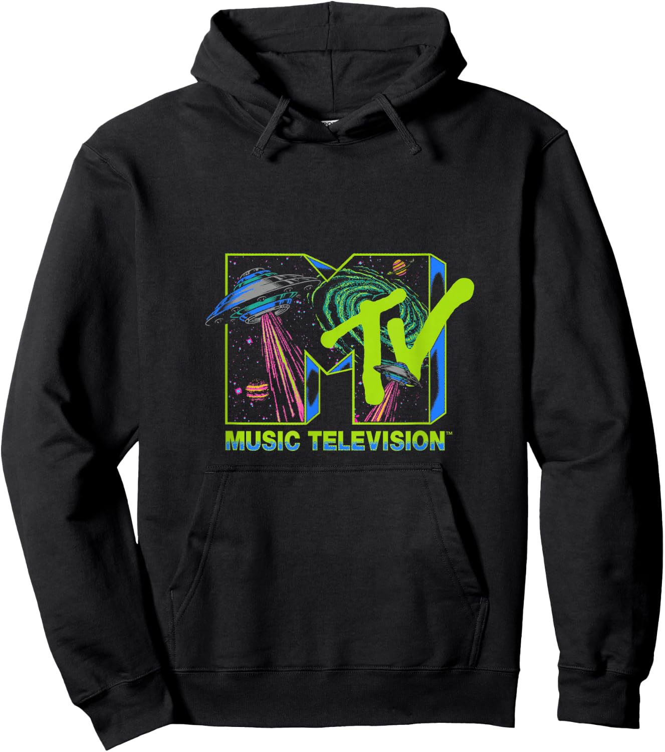 MTV Music Television Alien Invasion UFO Hoodie - Hoodie | Black