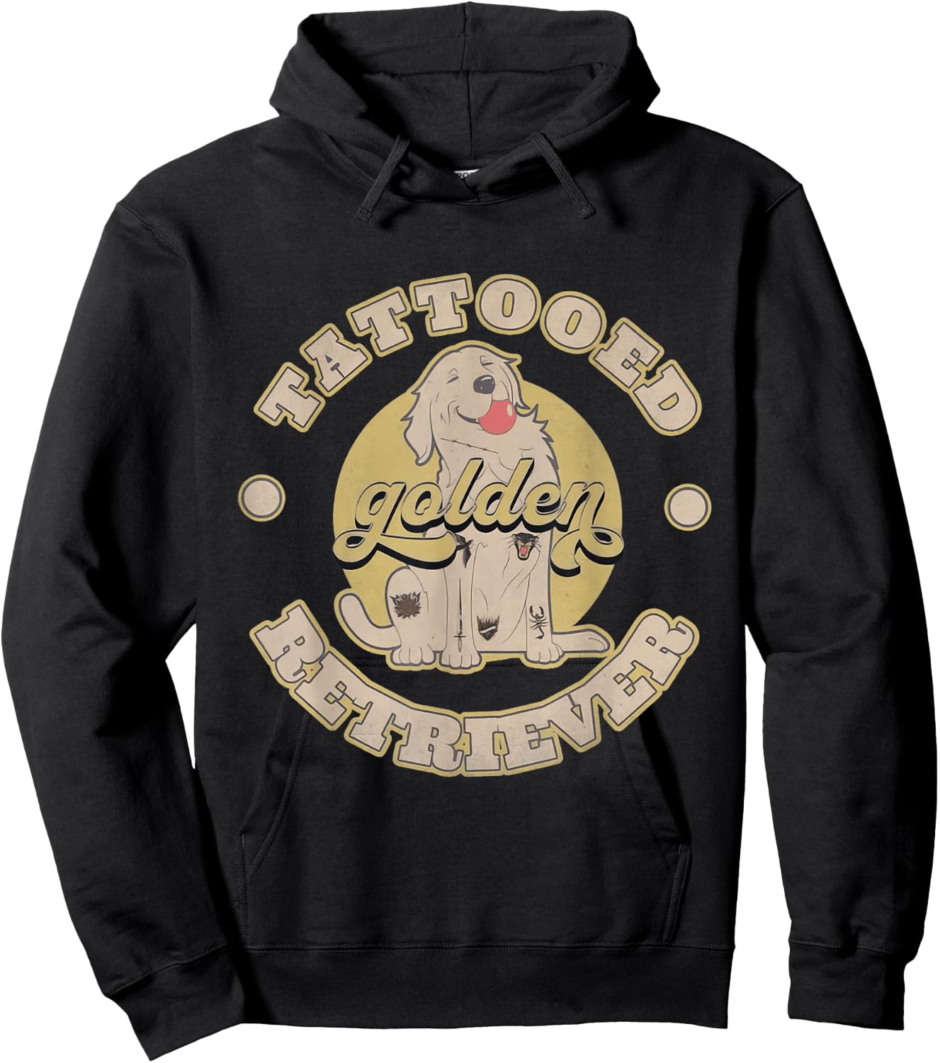 Tattooed Golden Retriever Hoodie - Hoodie | Black