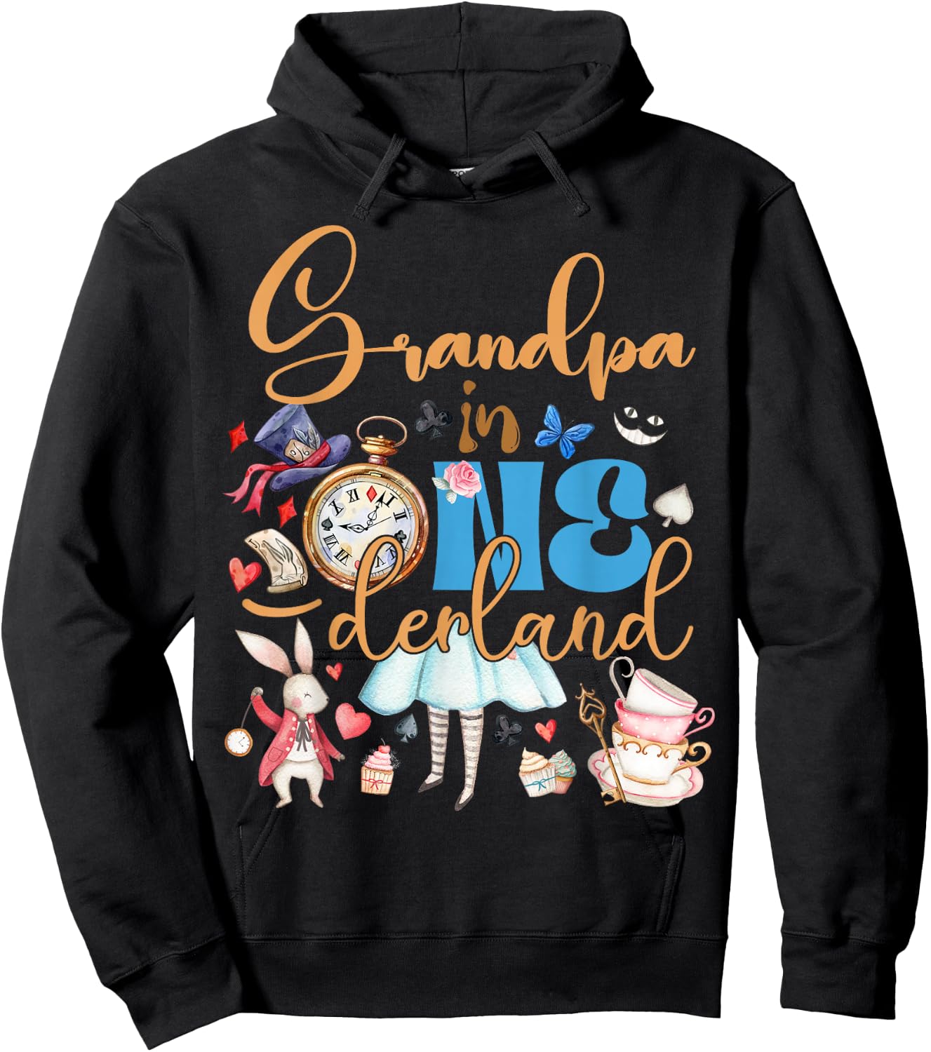 Alice Grandpa in ONEderland Birthday Family Hoodie - Hoodie | Black