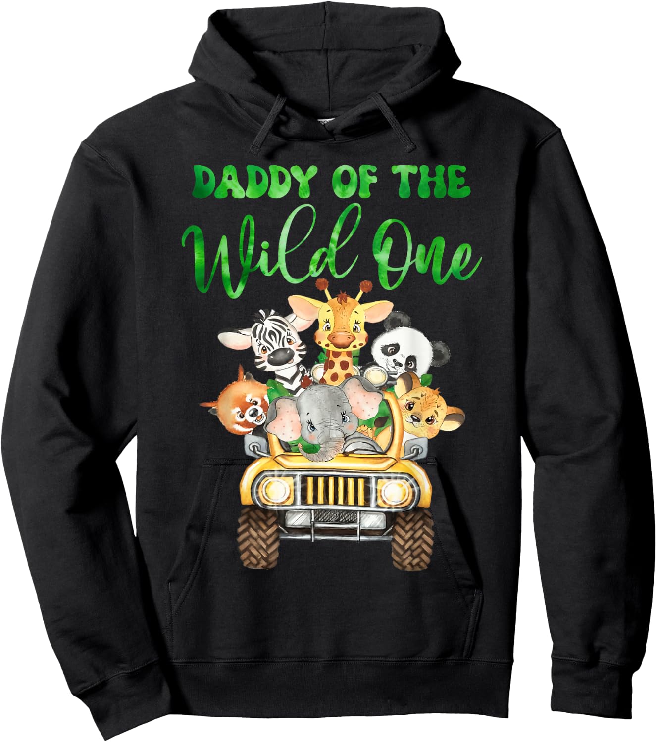 Daddy Of The Wild One Birthday 1st Safari Jungle Family Hoodie - Hoodie | Black