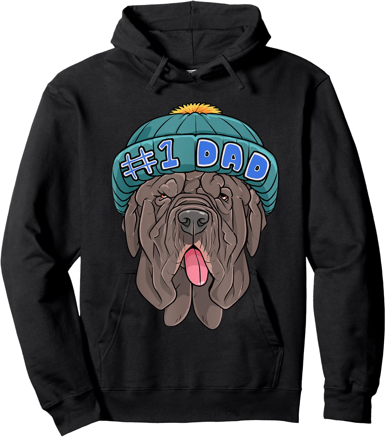 Neapolitan Mastiff #1 Dad Beanie Father's Day Dog Hoodie - Hoodie | Black