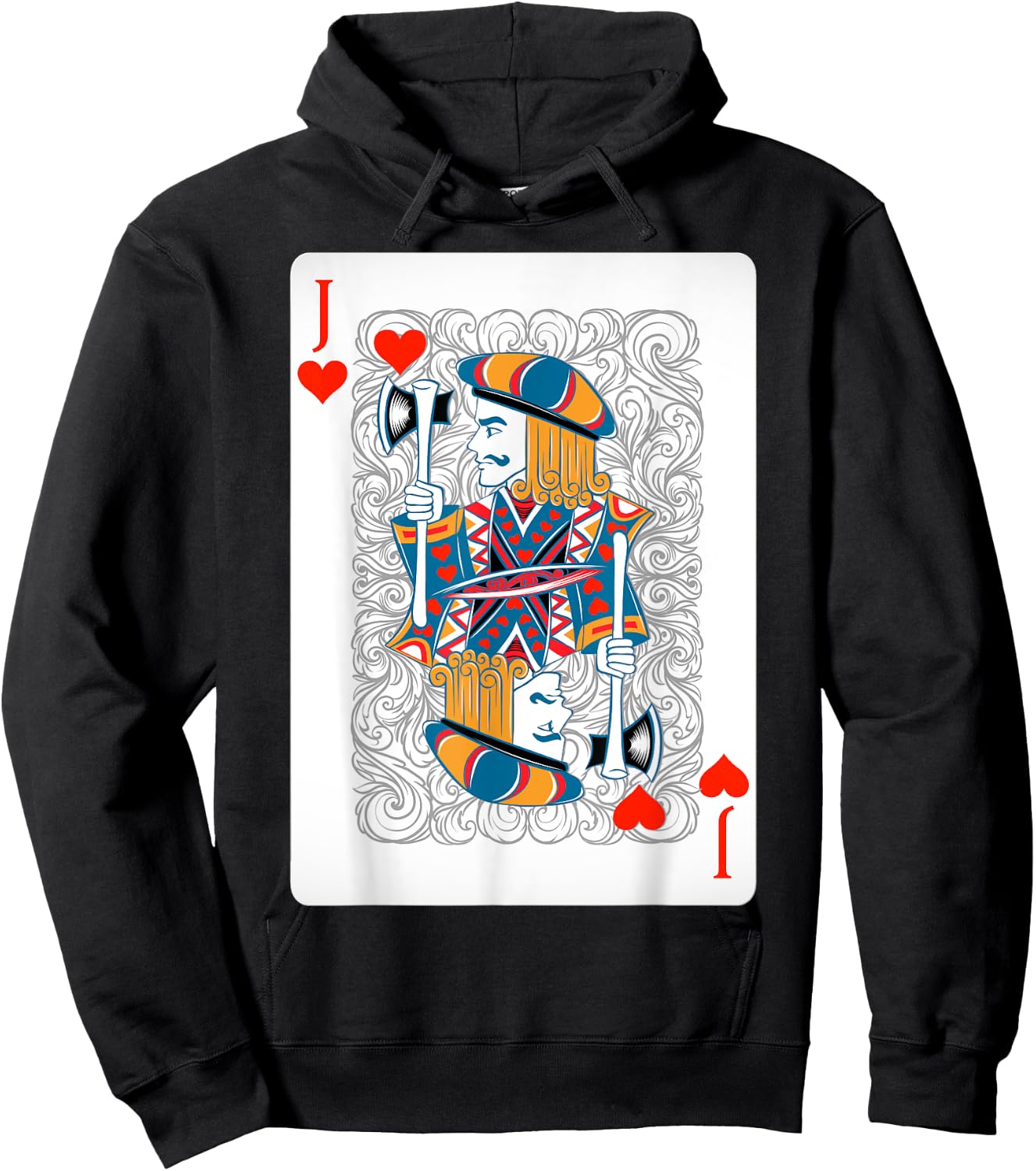 Jack Of Hearts Playing Cards Shirt Easy Halloween Costume Hoodie - Hoodie | Black