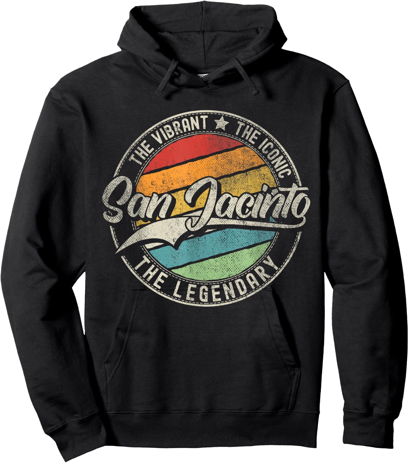 San Jacinto CA | California | Vintage Distressed Hoodie - Hoodie | Black