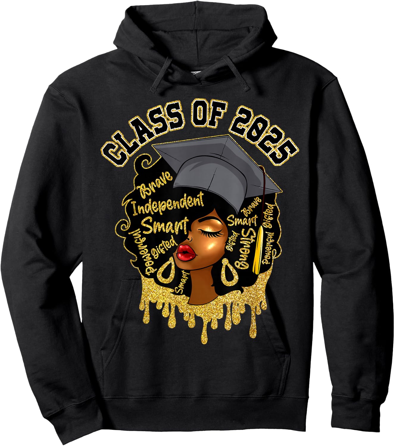 Afro Women Proud Black Girls Women Graduation Class Of 2025 Hoodie - Hoodie | Black
