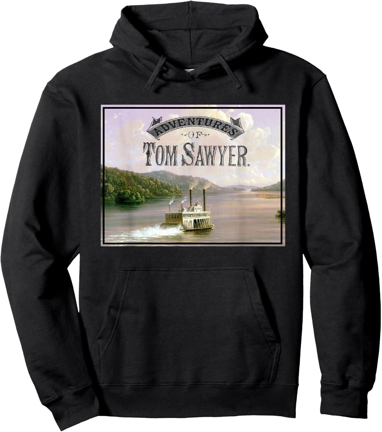 Tom Sawyer Adventures - Mississippi River Landscape Hoodie - Hoodie | Black