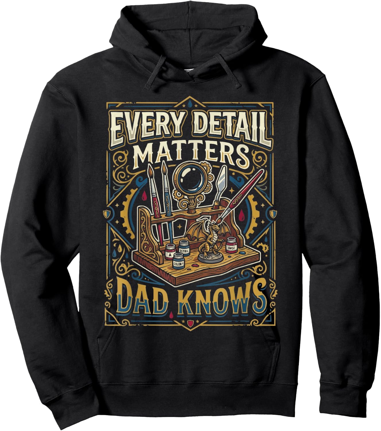 Miniature Painting Dad Fathers Day Daddy Miniature Painter Hoodie - Hoodie | Black