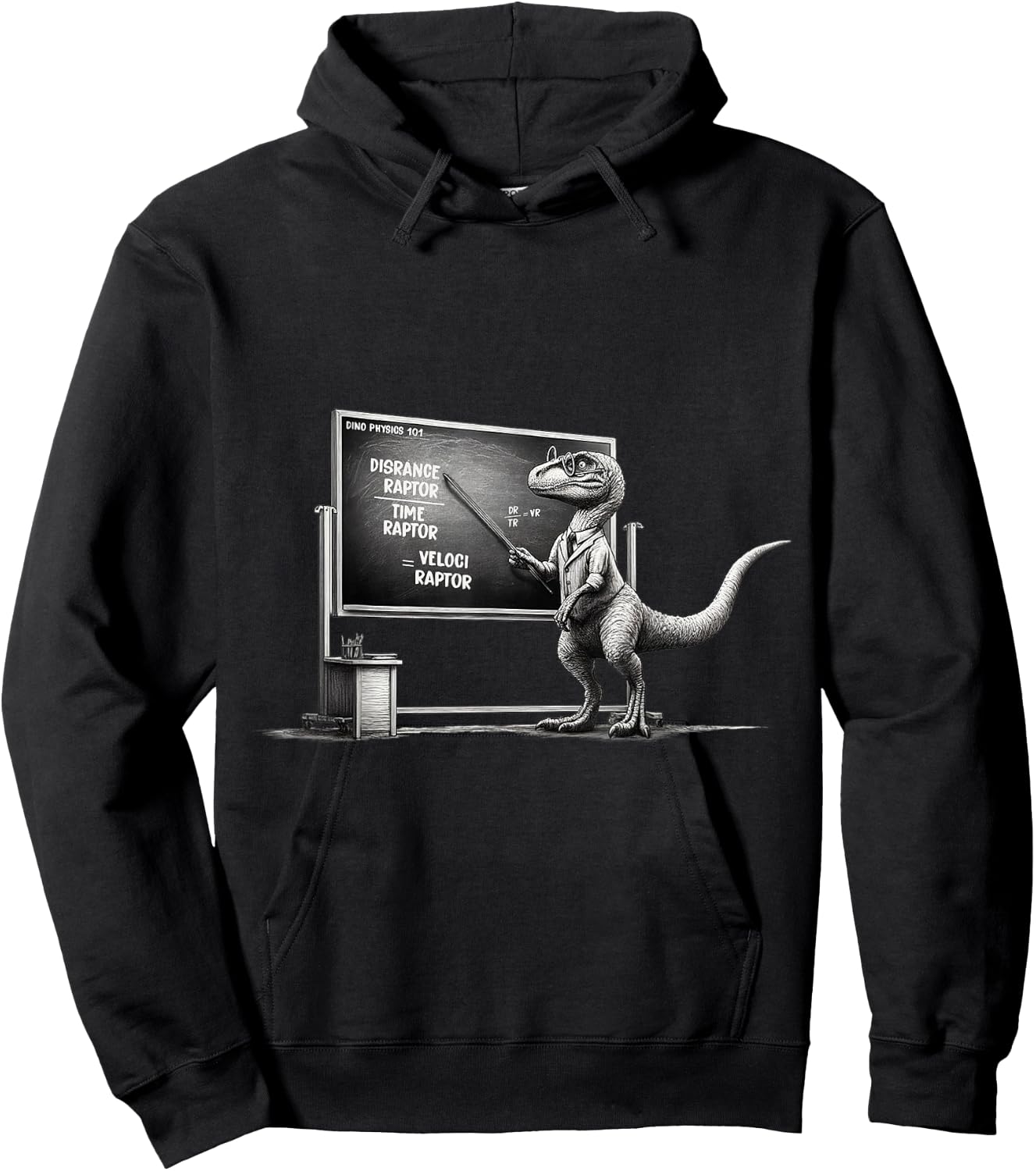 Funny Physics Velociraptor Distance Raptor Over Time Raptor Hoodie - Hoodie | Black