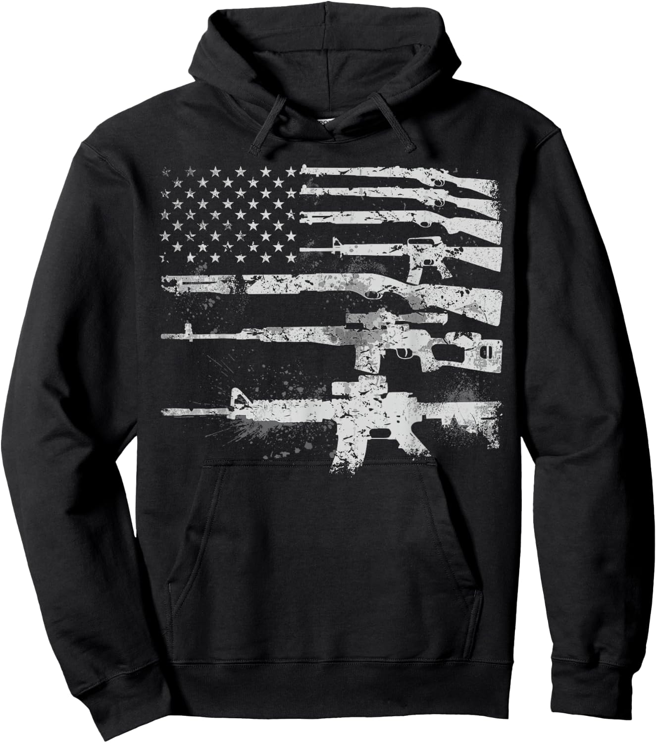 Gun Women Machine Guns USA Flag 2A Gifts Hoodie - Hoodie | Black