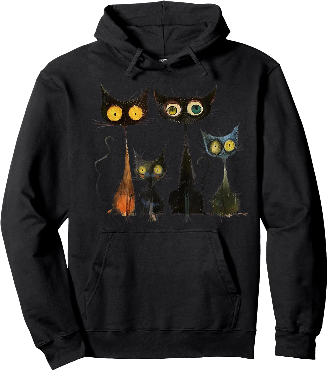 Whimsical Mid-Century Modern Look Cats 50& 60s Style Hoodie - Hoodie | Black