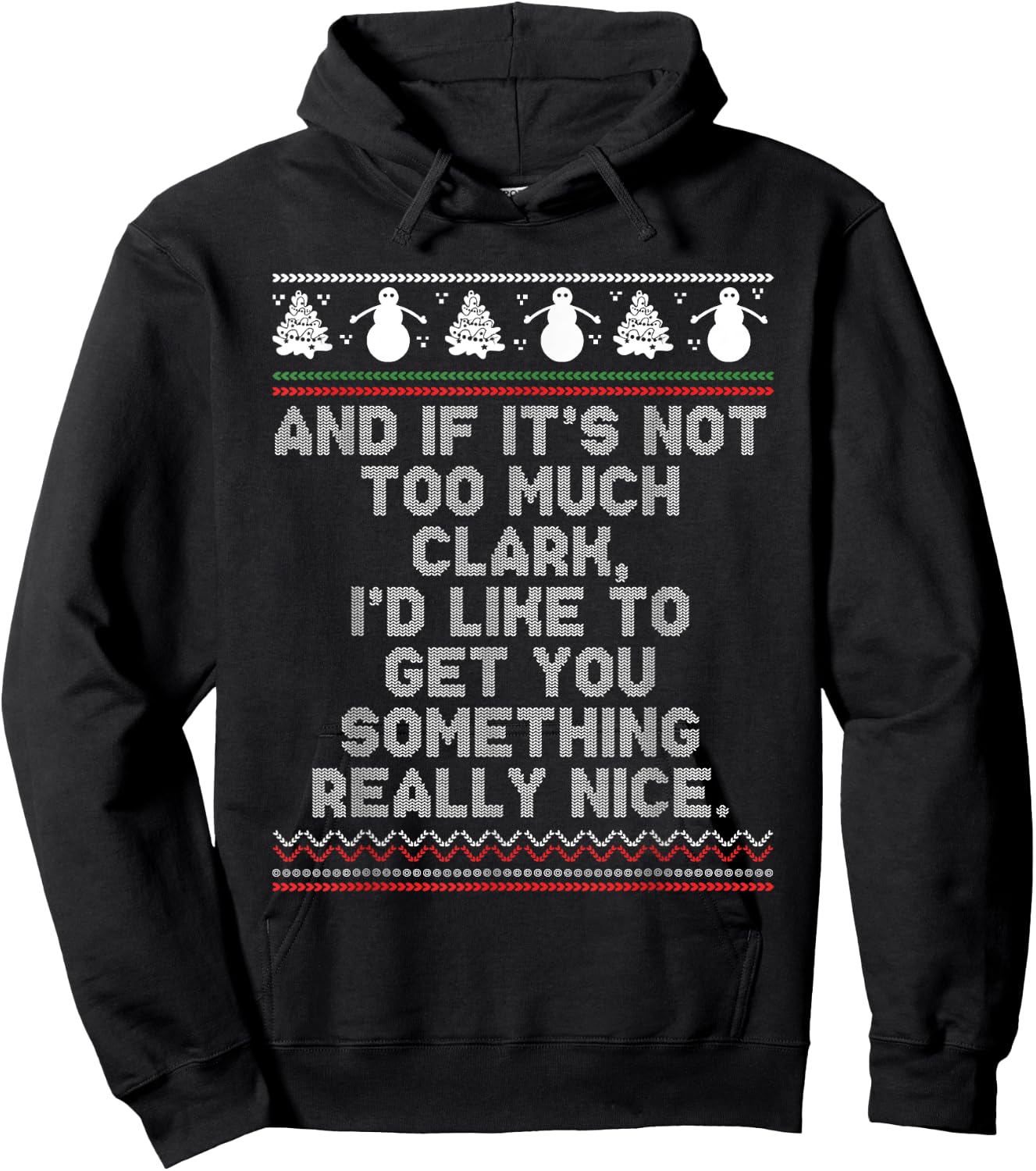 Funny Ugly Christmas Sweater Winter Vacation Christmas Tree Hoodie - Hoodie | Black