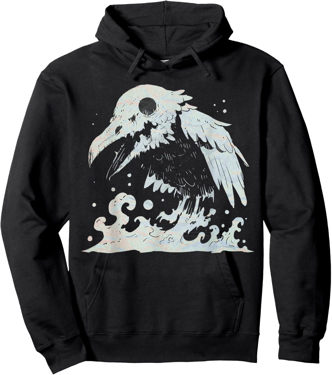 Avian Pastel Goth Bird Lover Halloween Spooky Corvid Crow Hoodie - Hoodie | Black