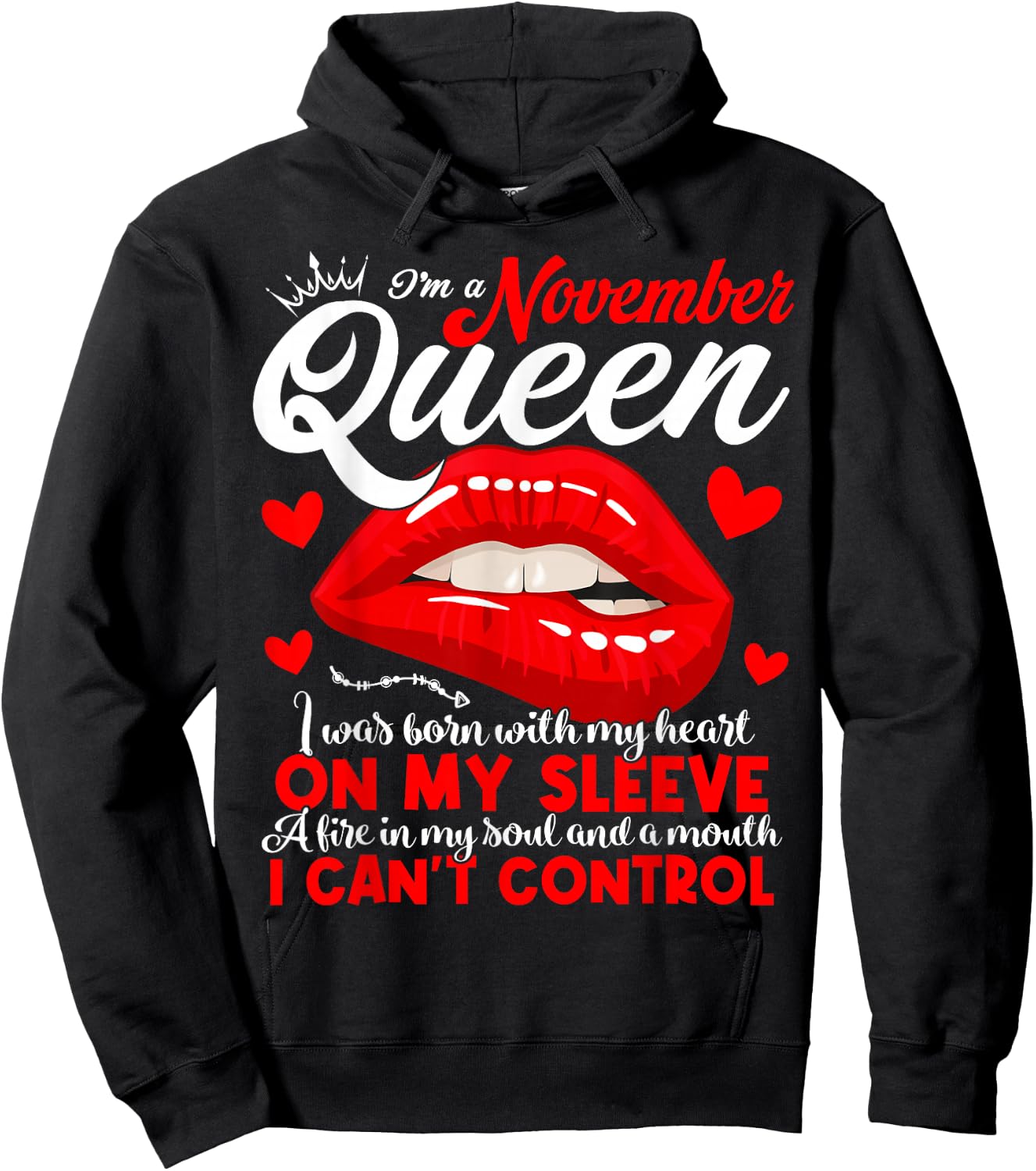 A Queen Was Born in November Women Girls November Birthday Hoodie - Hoodie | Black