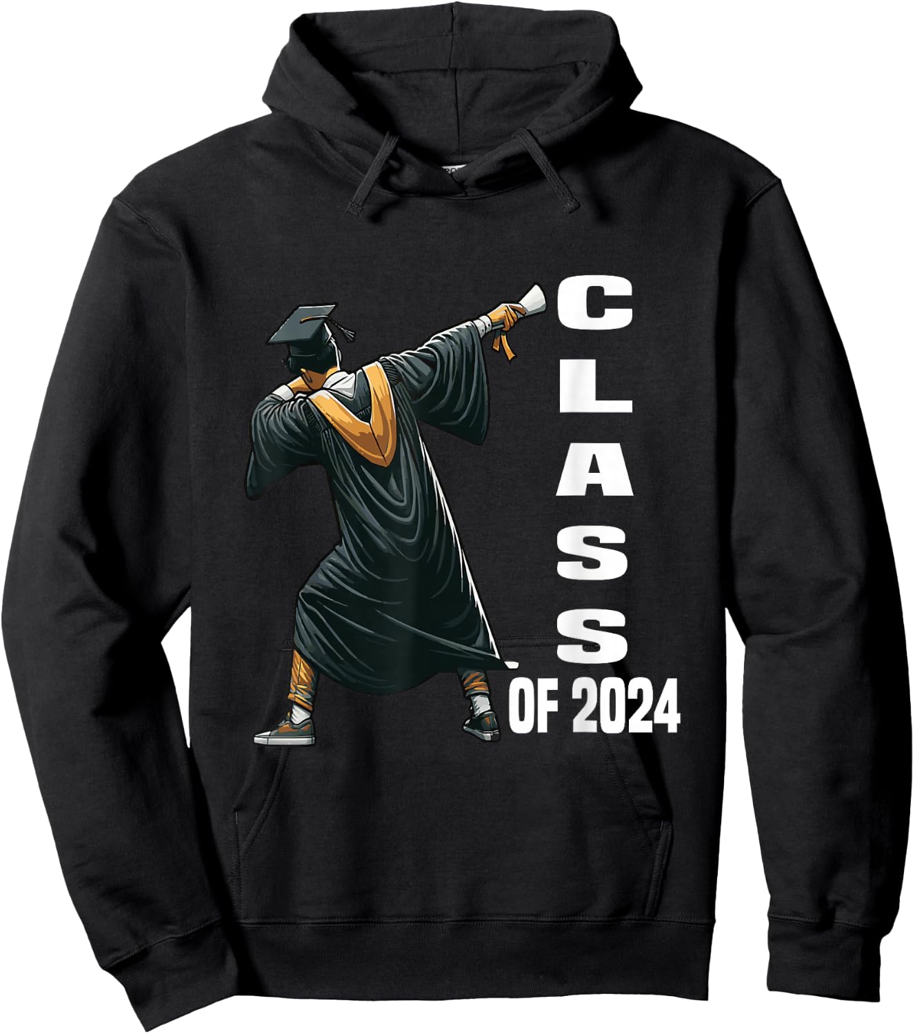 Dabbing Graduation Class Of 2024 Men Funny Graduation Hoodie - Hoodie | Black