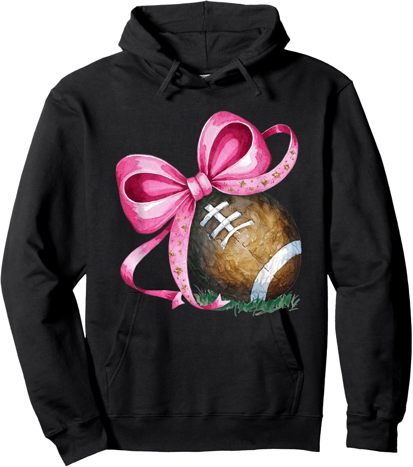 Football Mom Coquette Bow Game Day Women Girls Kids Football Hoodie - Hoodie | Black