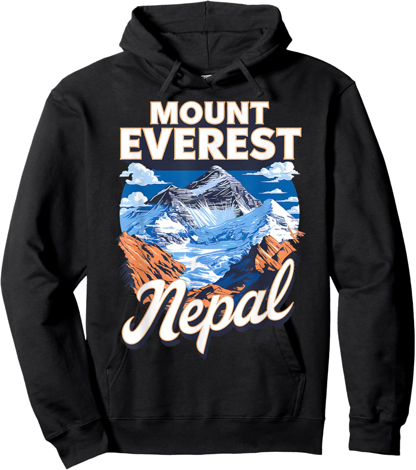 Scenic View of Mount Everest Nepal Hoodie - Hoodie | Black