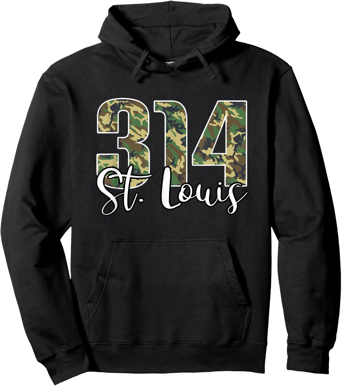 314 St. Louis Missouri Camo Camouflage Hoodie - Hoodie | Black