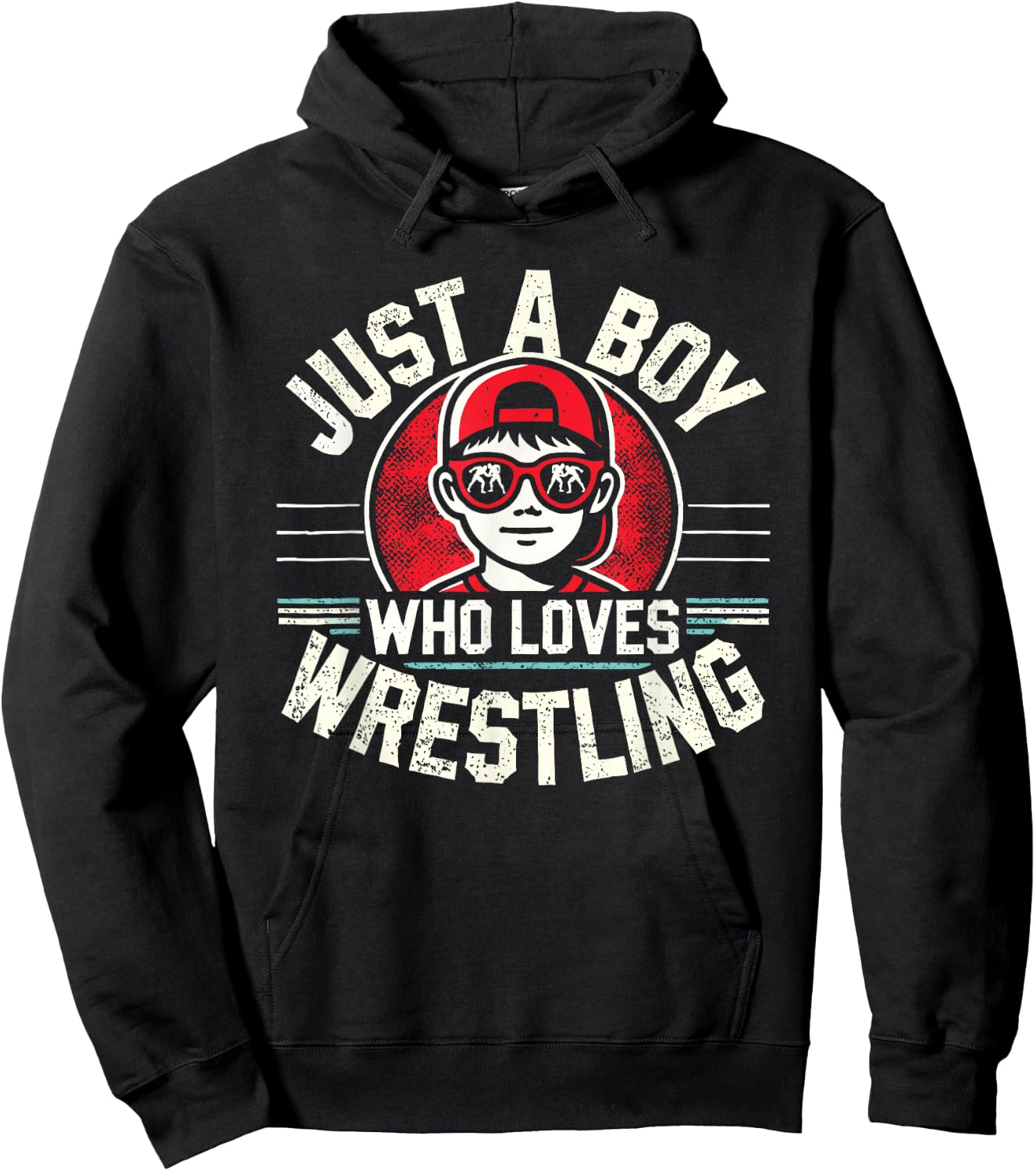 Just A Boy Who Loves Wrestling, Boys & Kids, Wrestler Hoodie - Hoodie | Black