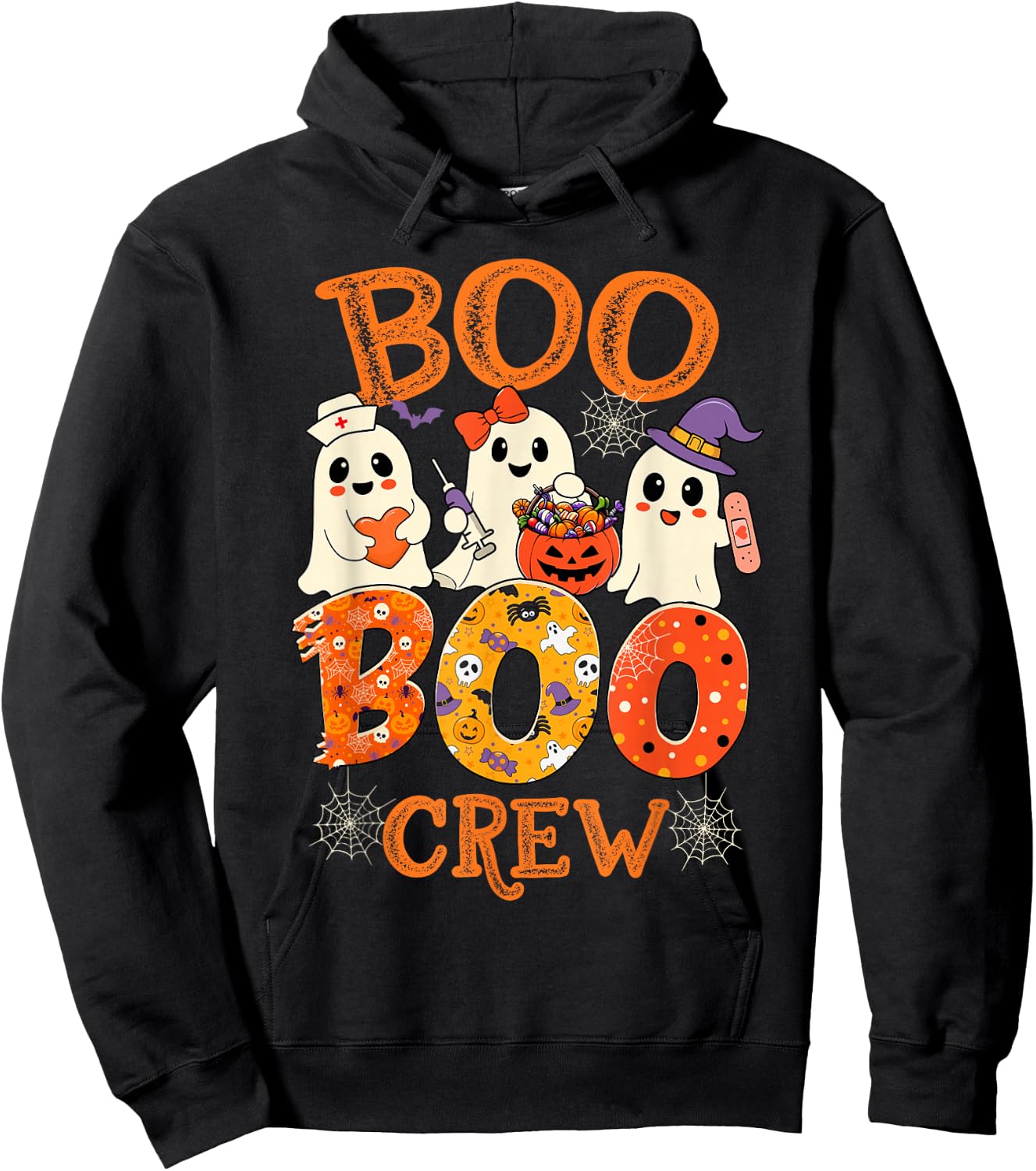 Nurse Boo Crew Funny Ghost Halloween Spooky Costume Nurse Hoodie - Hoodie | Black