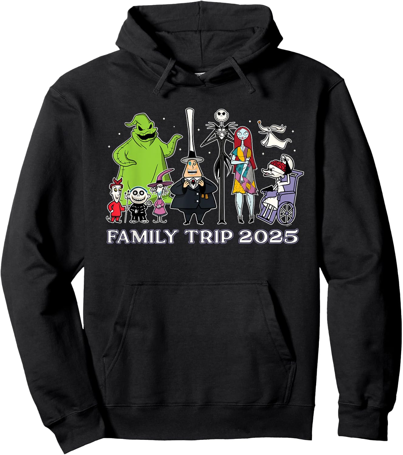 Disney The Nightmare Before Christmas Stars Family Trip 2025 Hoodie - Hoodie | Black