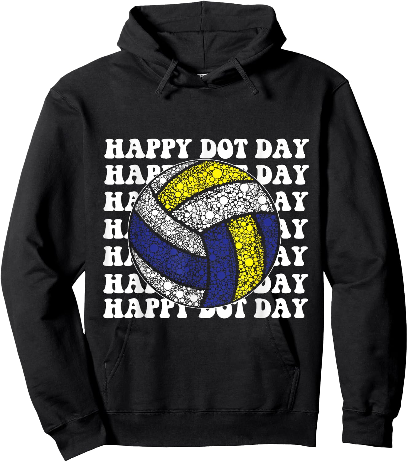 Colorful Happy International Dot Day Volleyball Player Lover Hoodie - Hoodie | Black