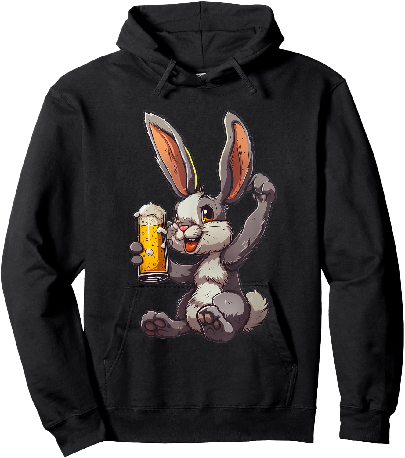 Easter Bunny Drinking a Cold Beer 's Day Hoodie - Hoodie | Black