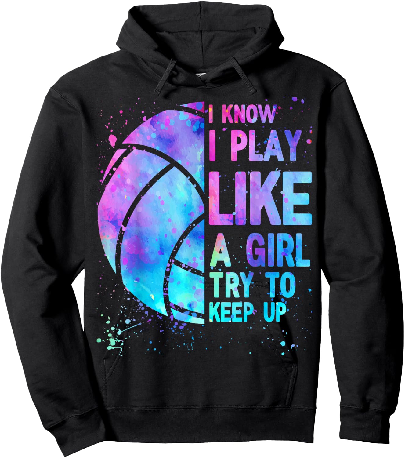 Volleyball Teen Girls Women I Know I Play Like Hoodie - Hoodie | Black