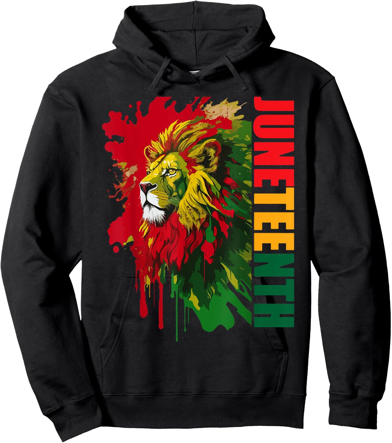 Lion Juneteenth men women African American black lion 1865 Hoodie - Hoodie | Black