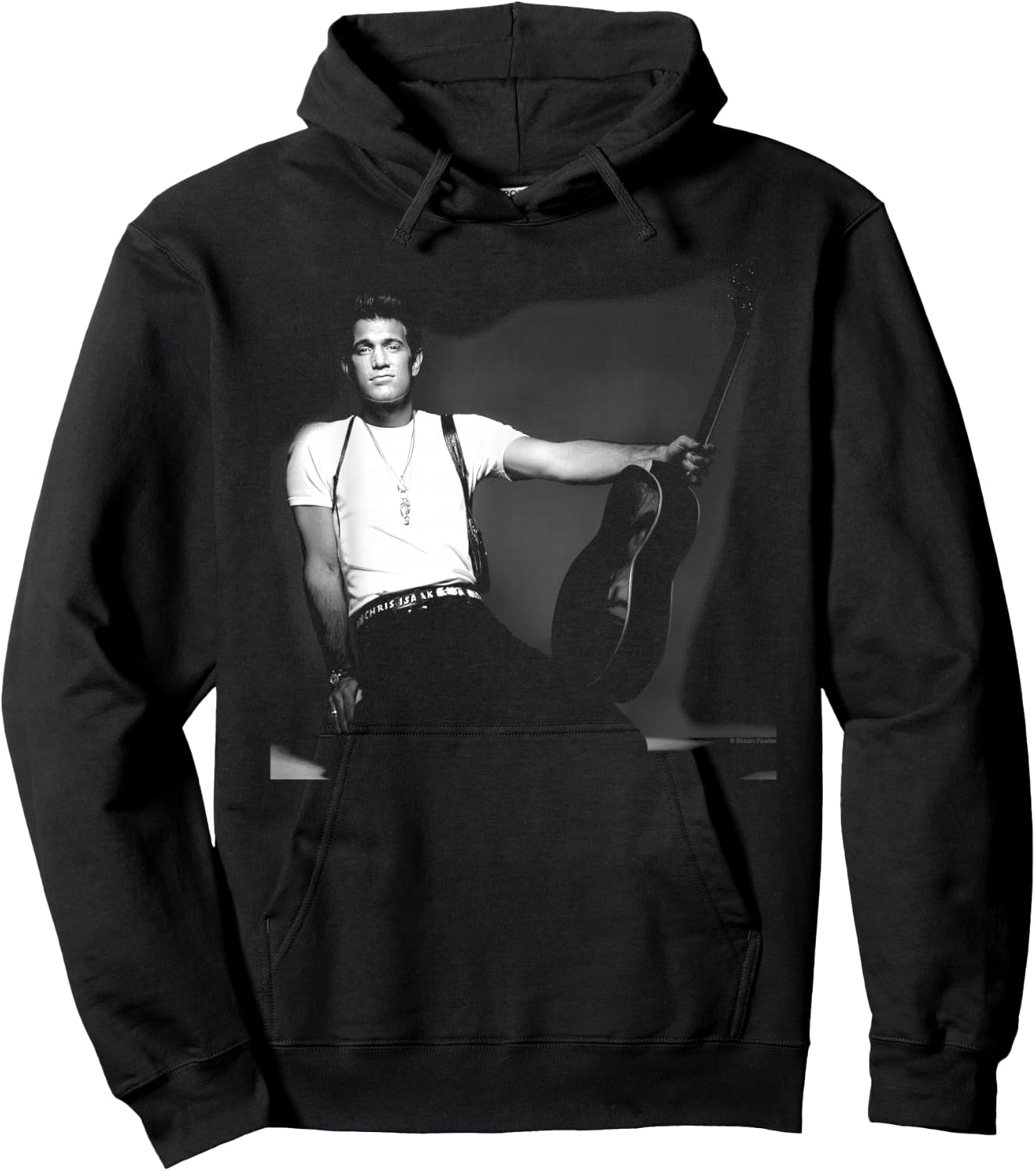 Singer Chris Isaak B&W Studio Photo By Simon Fowler Hoodie - Hoodie | Black