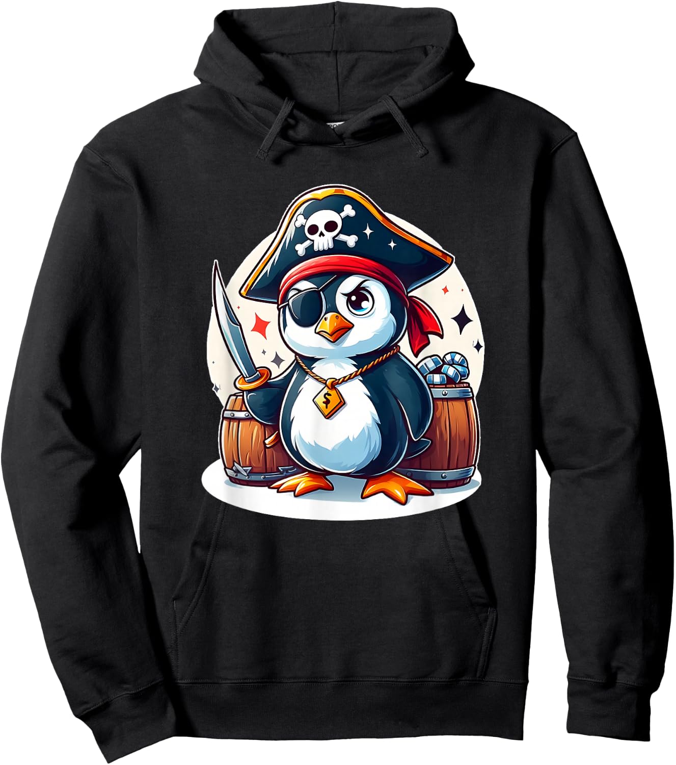 Pirate Penguin Hoodie - Hoodie | Black