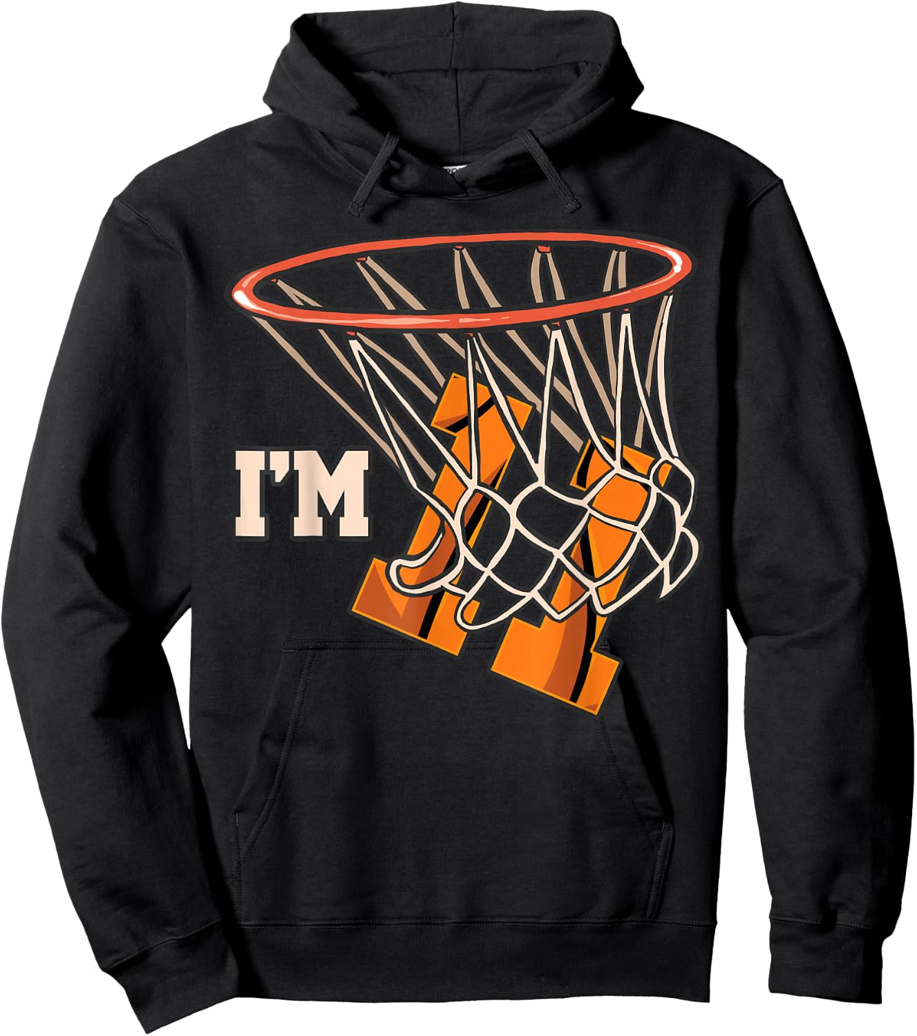 I'm 11 Basketball Theme Birthday Party Celebration 11th Hoodie - Hoodie | Black