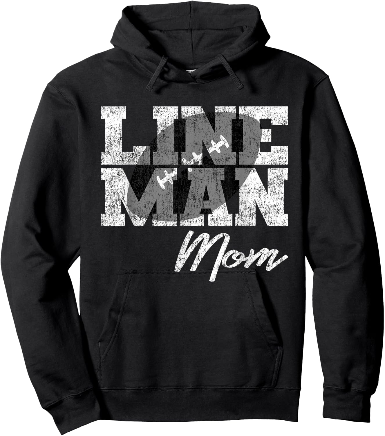Lineman Mom - Football Player Matching Family Hoodie - Hoodie | Black