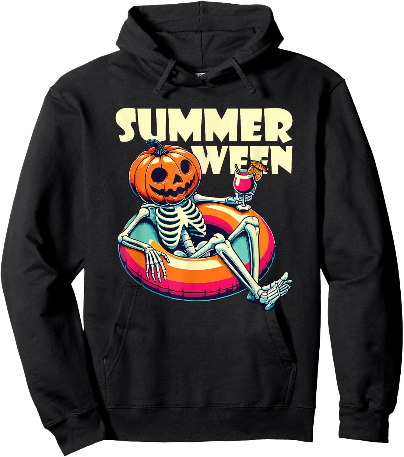 Happy Summerween Summer Halloween Ghost Hoodie - Hoodie | Black