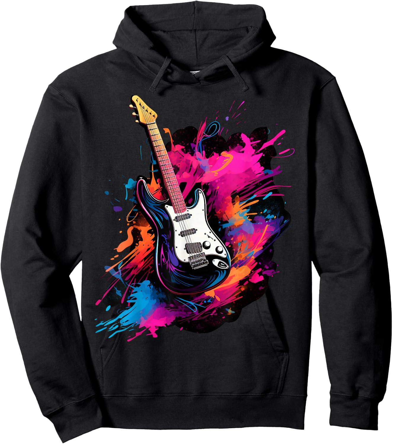 Men, Women and Kids Electric Guitar Hoodie - Hoodie | Black