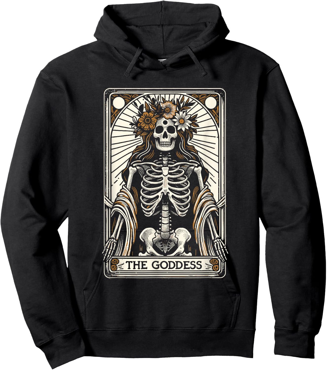 Tarot Card Goth Occult Gifts & Accessories -Youth Black Modern Gothic The Goddess Small Hoodie - Hoodie | Black