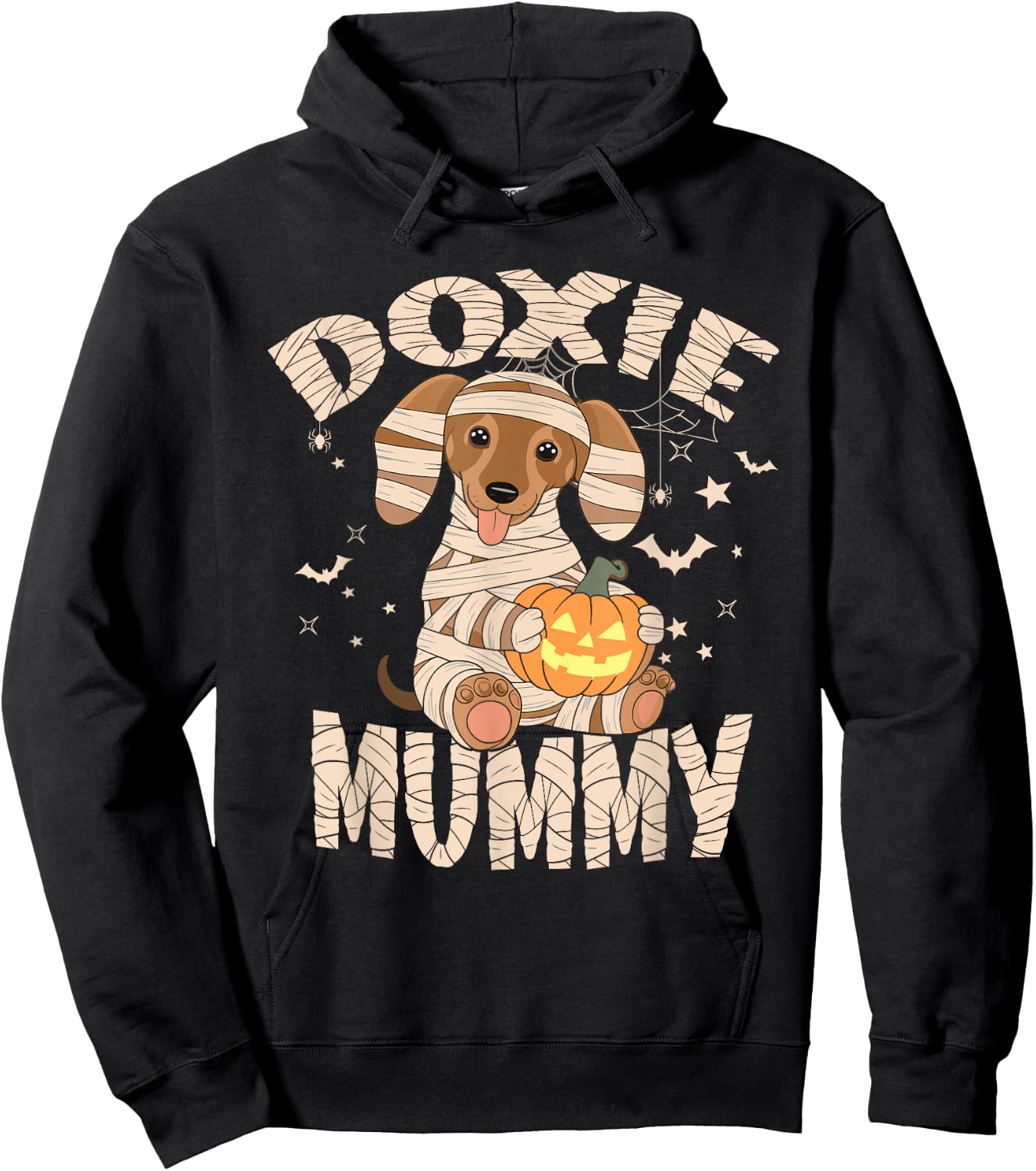 Dachshund Dog Lover Lazy Halloween Costume Doxie Mummy Women Kids Hoodie - Hoodie | Black