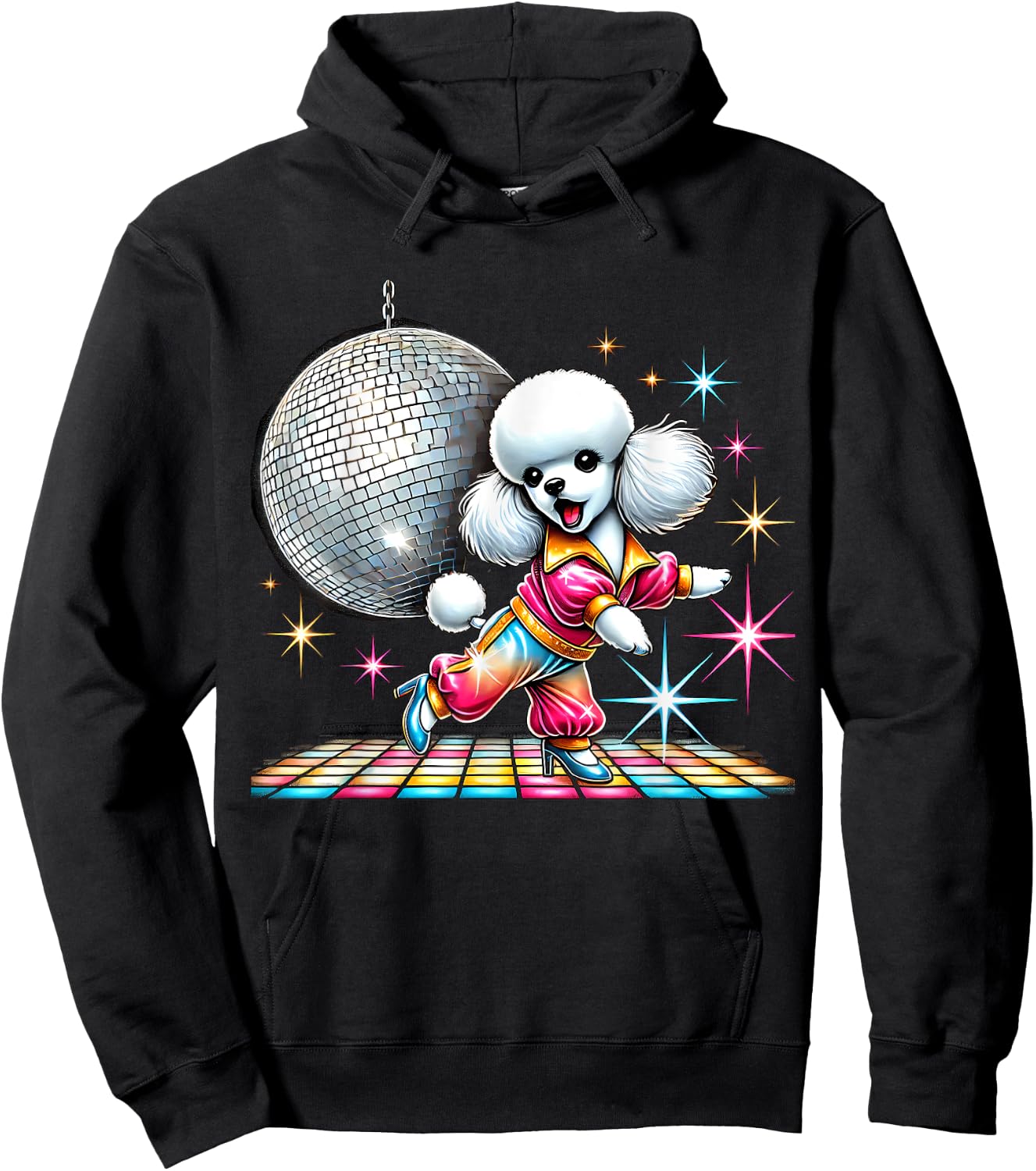 Aesthetic Toy Poodle Disco Hoodie - Hoodie | Black