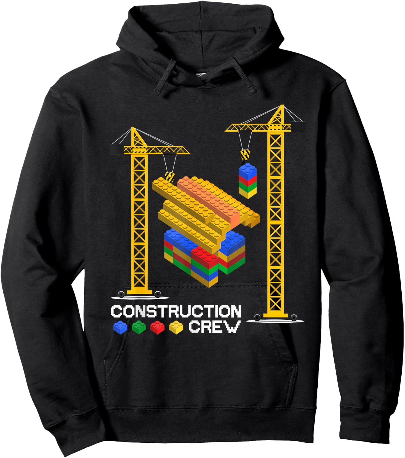 Construction Crew Building Blocks Master Builder Kids Boys Hoodie - Hoodie | Black