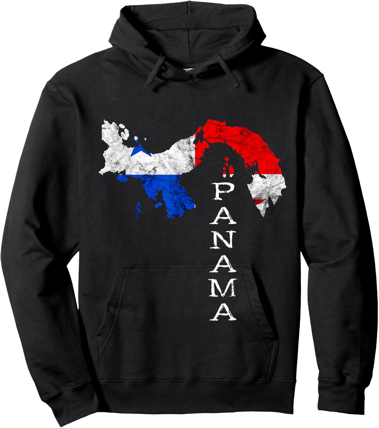 Panama Map Outline Panamanian Flag Panama Travel Hoodie - Hoodie | Black