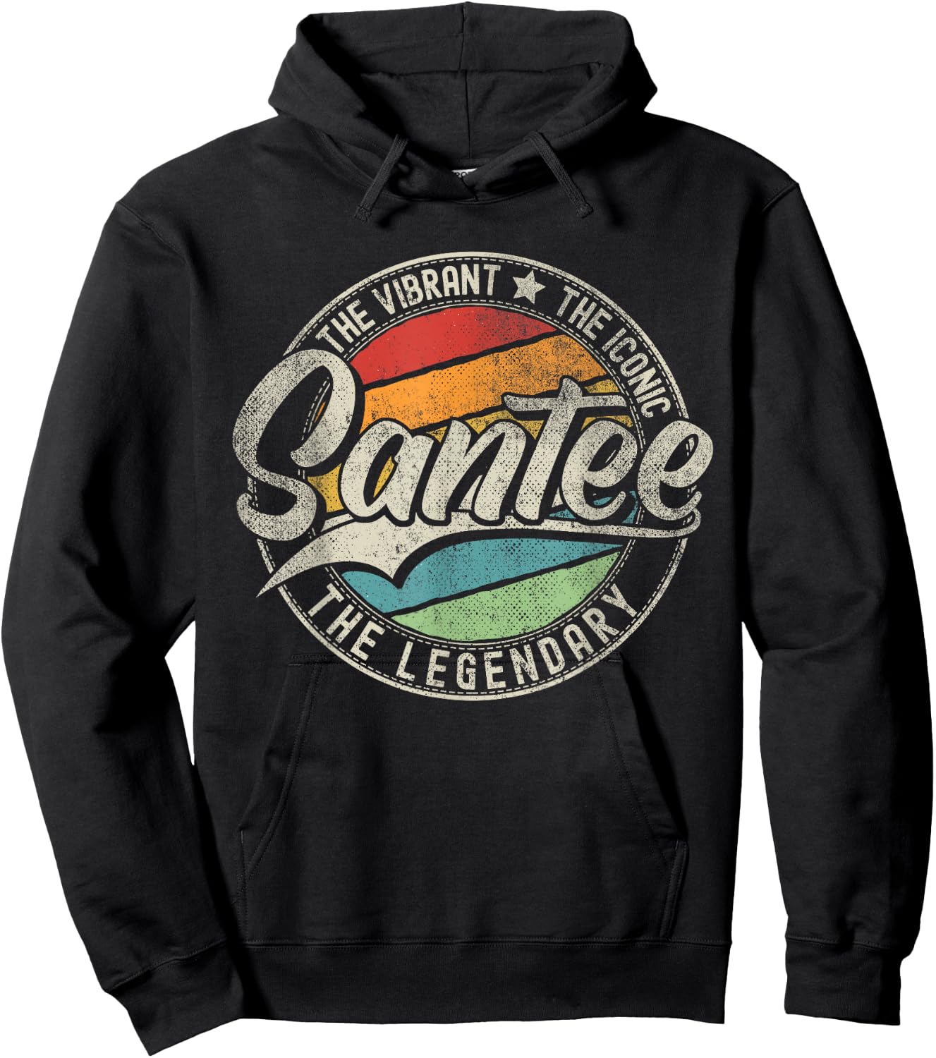 Santee CA | California | Vintage Distressed Hoodie - Hoodie | Black