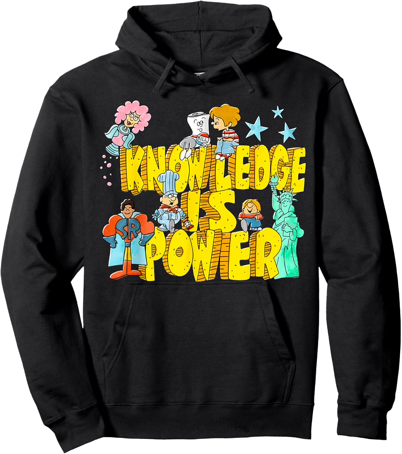 Knowledge Is Power Graphic Kids Humor Teacher Gift Hoodie - Hoodie | Black