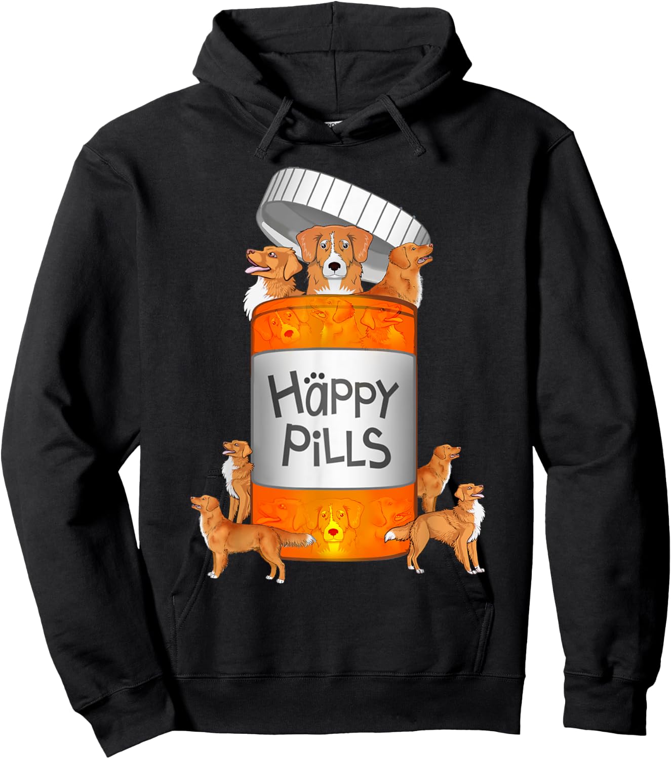 Toller Dog Happy Pills Hoodie - Hoodie | Black