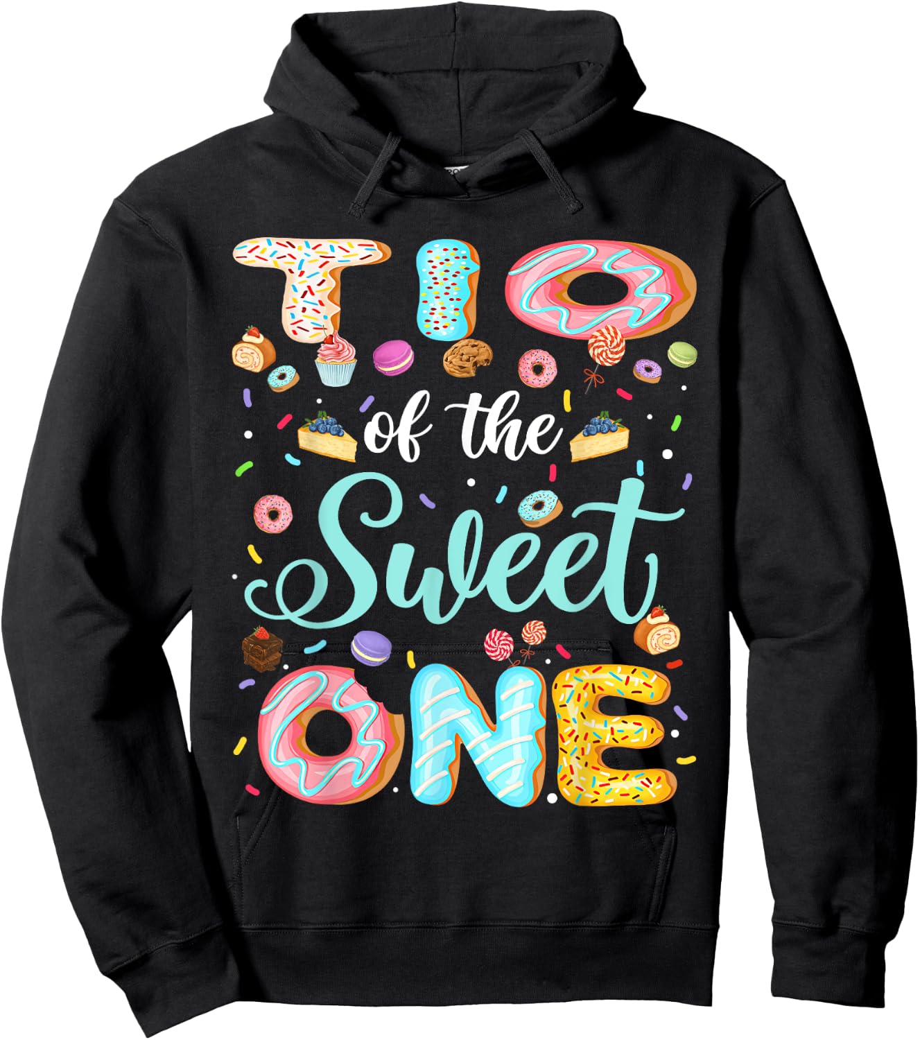 Tio Of The Sweet One 1St Birthday Donut Party Hoodie - Hoodie | Black