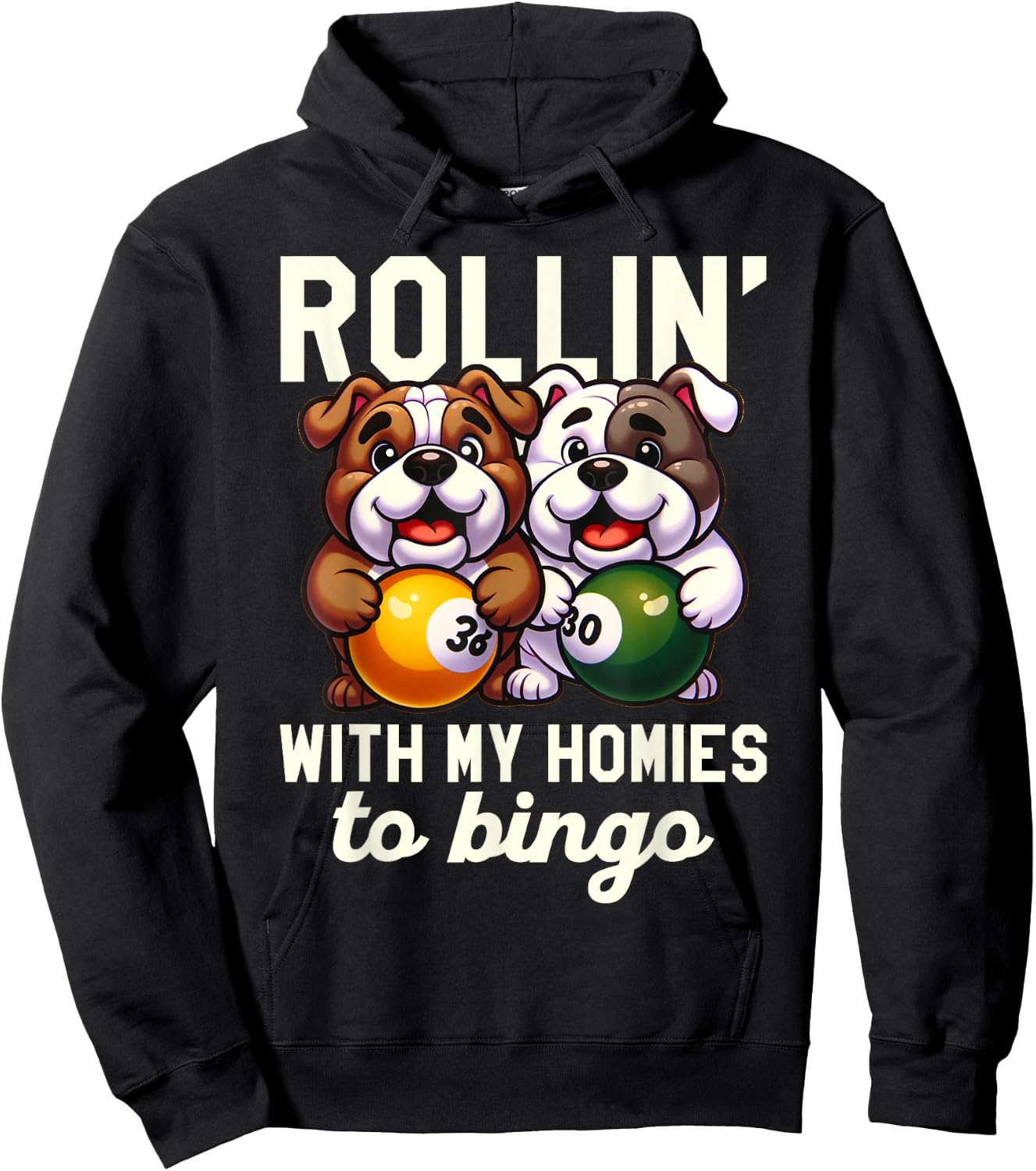 Funny Bingo Game Rollin' To Bingo Design Hoodie - Hoodie | Black